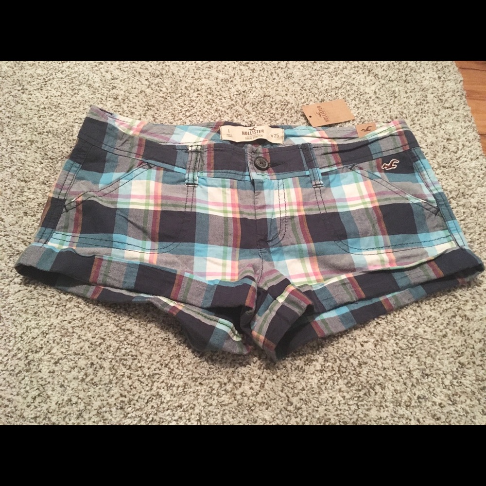 NWT Y2k Hollister Low Rise Plaid Shorts Size 1